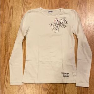 Simonetta shite shirt with dog detail (size 12)